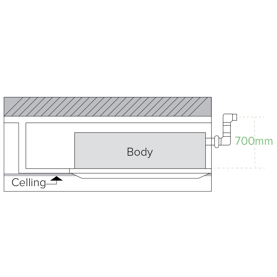 MyCond 4-way cassette (570*570), housing installation depth 700mm