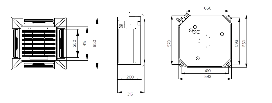 MyCond MCFK-T2 A compact ceiling fan coil unit for efficient air distribution.
