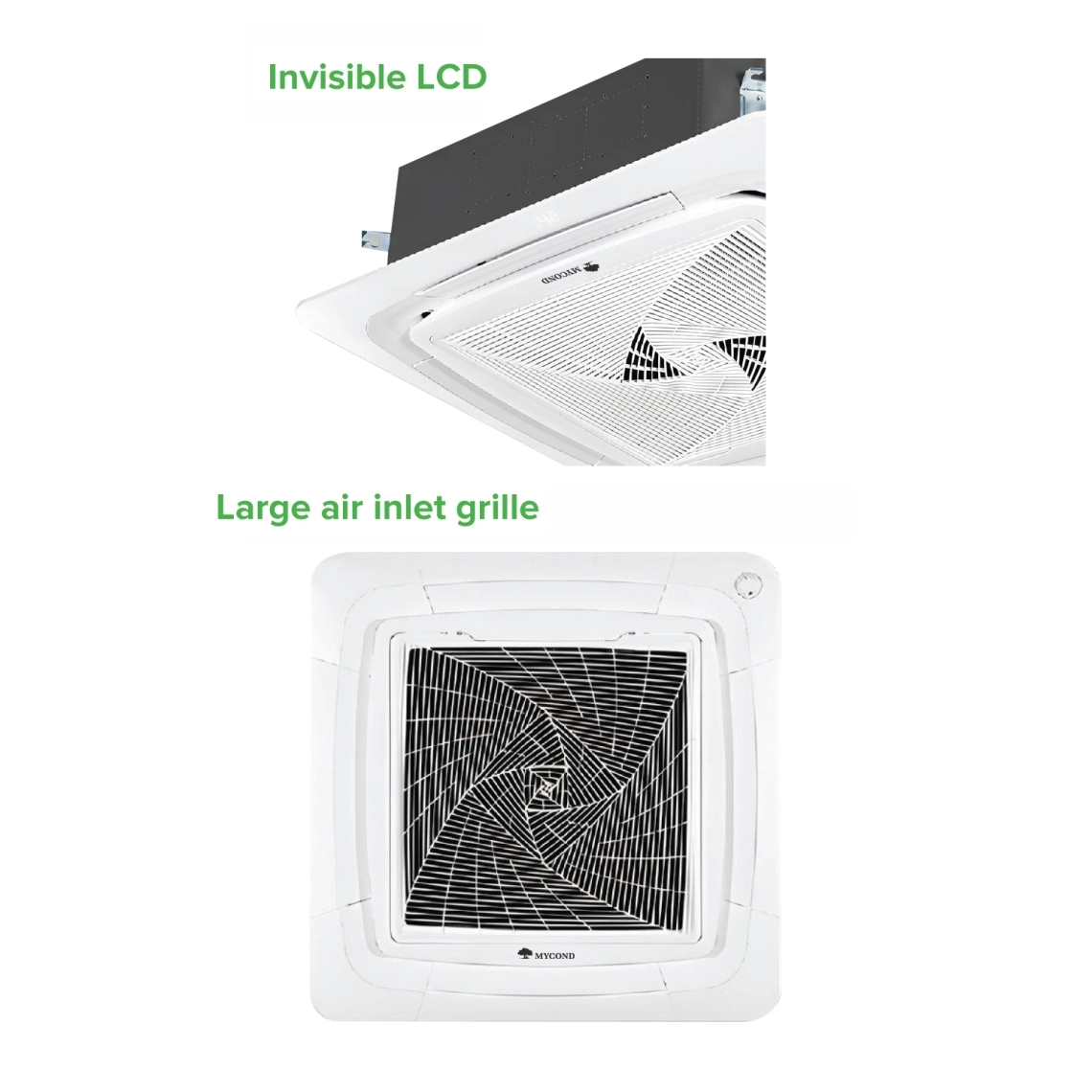 MyCond Round-way Cassette with invisible LCD and large air intake grille
